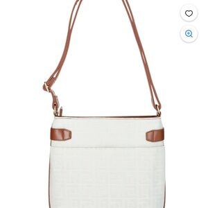 Elegant White and Brown Shoulder Bag